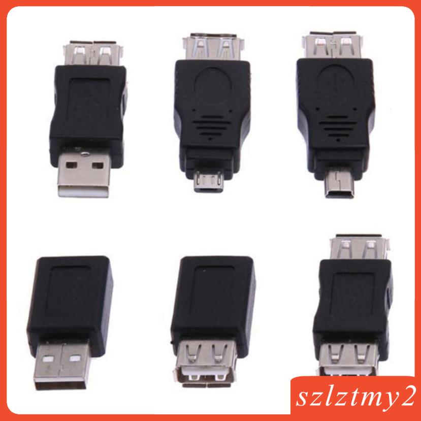 Set 12 Đầu Chuyển Đổi Otg Usb 2.0 A Male Sang Female Micro-B Mini-B | BigBuy360 - bigbuy360.vn