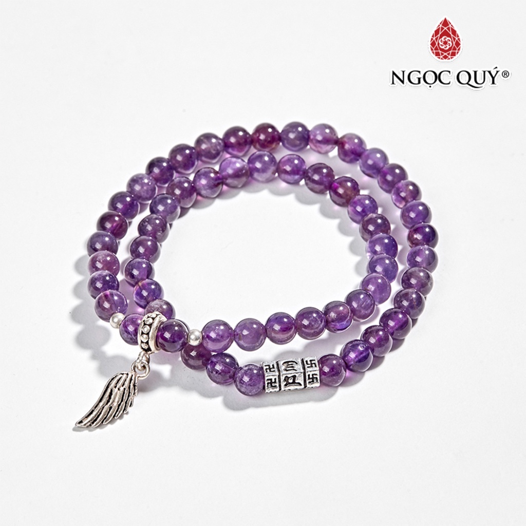 Vòng 2 line TA tím phối charm bạc - Ngọc Quý