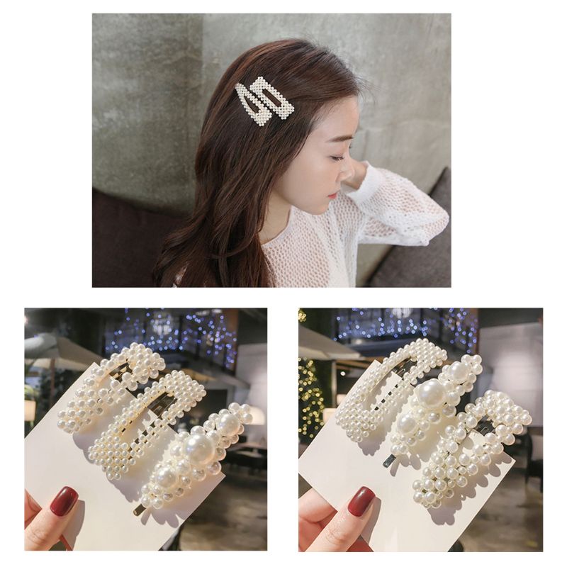 Set 3 Kẹp Tóc Hợp Kim Phong Cách Hàn Quốc Sang Trọng Dành Cho Nữ