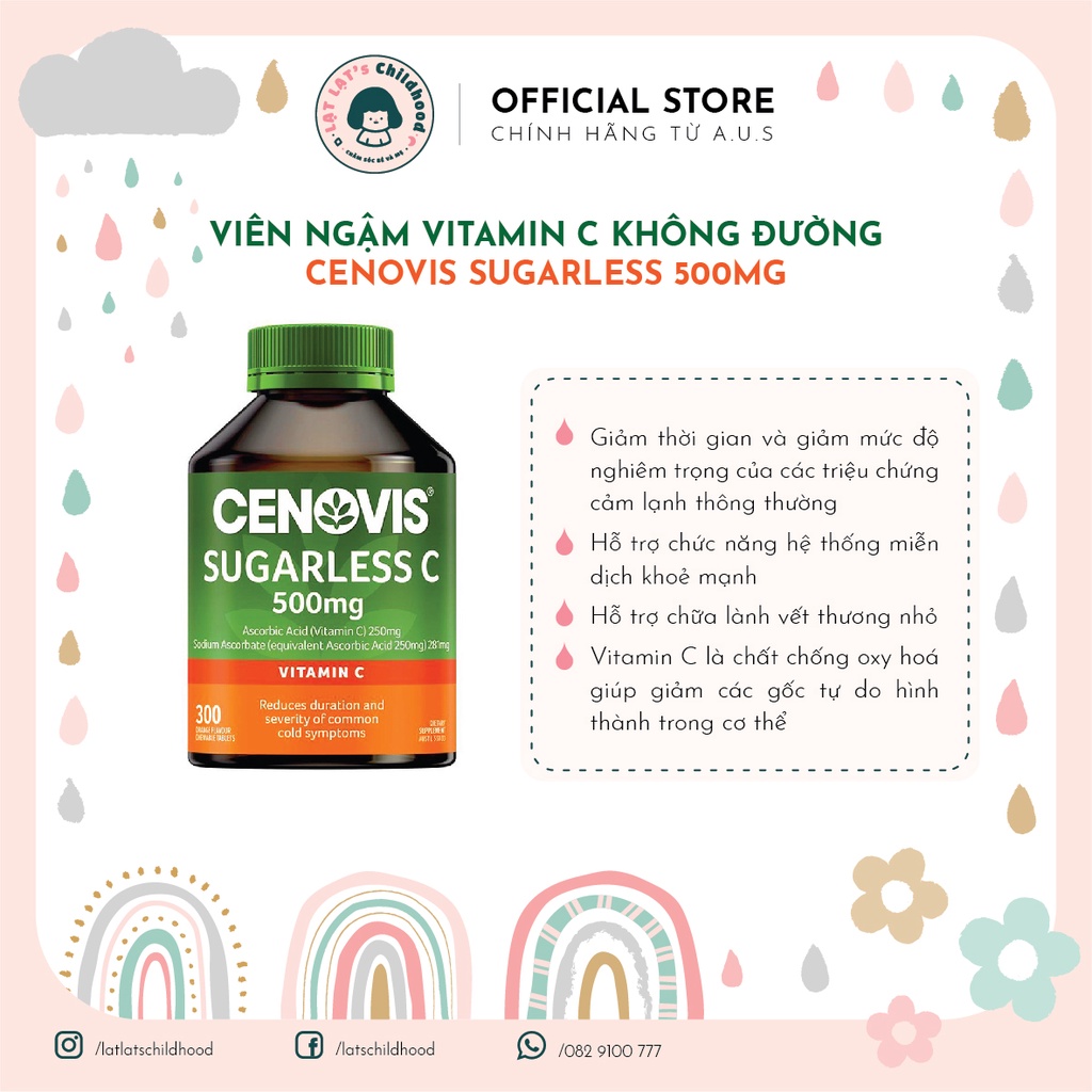 Viên nhai VITAMIN C - Cenovis Vitamin C 500mg 300 viên