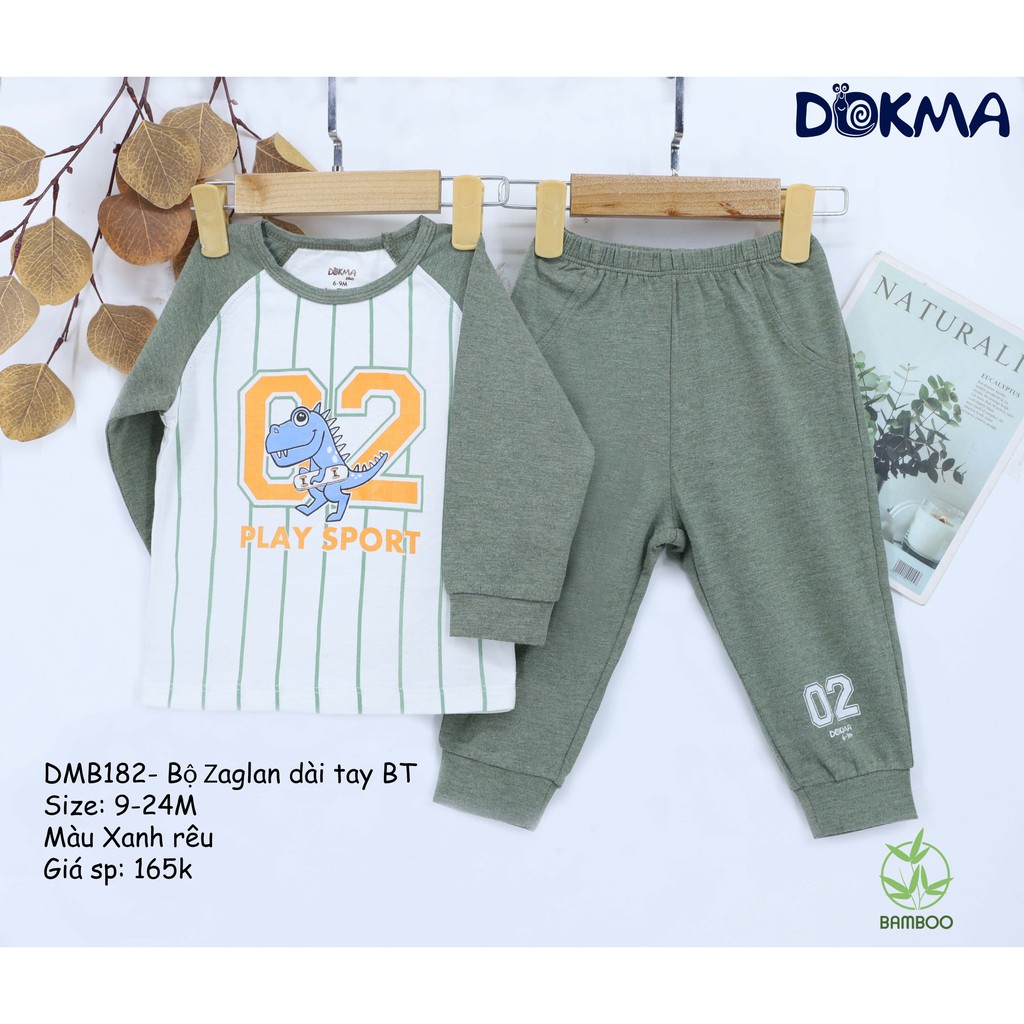 DMB182 Bộ quần áo zaglan dài tay Dokma ( 9-24M)