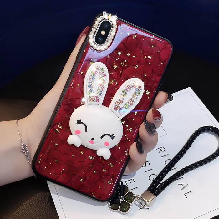 Cute Rabbit Gold Foil Phone Case Vivo V15 Pro Y17 Y91 Y91i Y95 Y93s Y81 Y81i Y71 V9 V7 Plus V5 V5s Y67 Y55