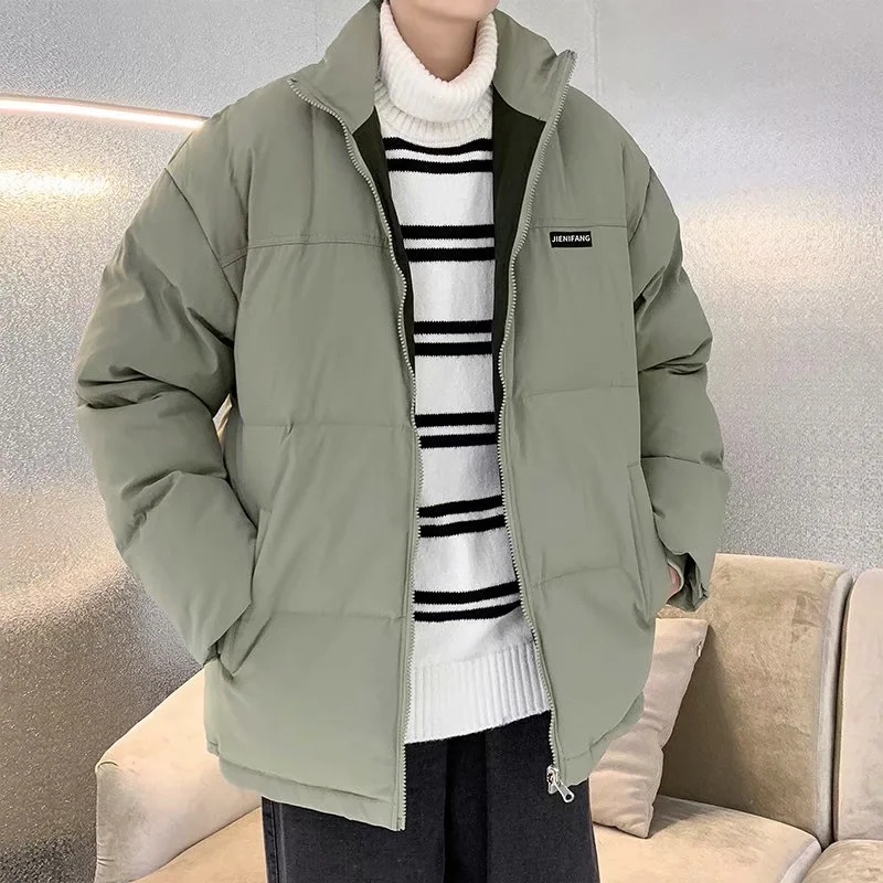 Áo phao nam 2 mặt fom rộng dài tay cổ bẻ phong cách hàn quốc dày dặn ấm áp