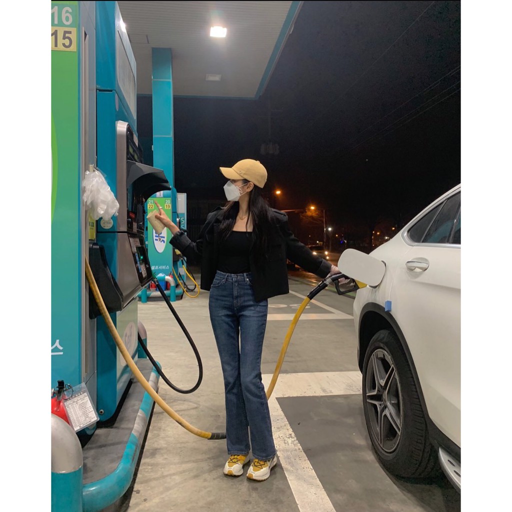 Quần jean flared jean 9 màu lưng cao ống đứng loe nhẹ form hàn, màu xám vải nhập xịn hàn quốc | BigBuy360 - bigbuy360.vn