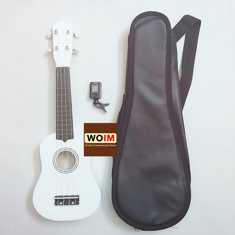 Đàn Ukulele Soprano size 21 Woim 35A15 tặng kèm  bao da + máy lên dây địên tử ( Tuner ) đủ màu sắc - HÀNG CÓ SẴN