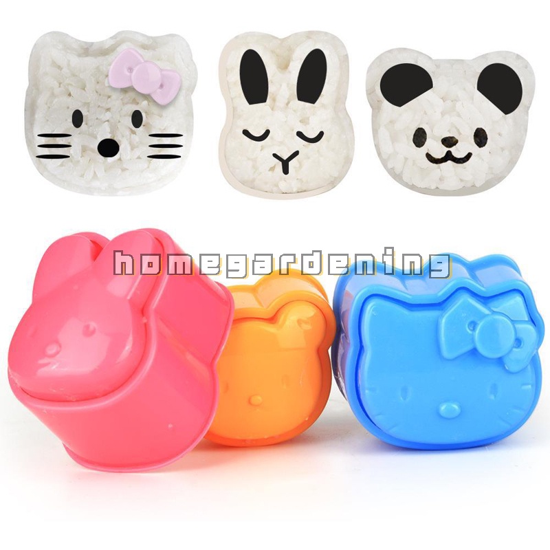 Set 3 Khuôn Làm Cơm Nắm Hình Thỏ / Gấu Hoạt Hình Đáng Yêu