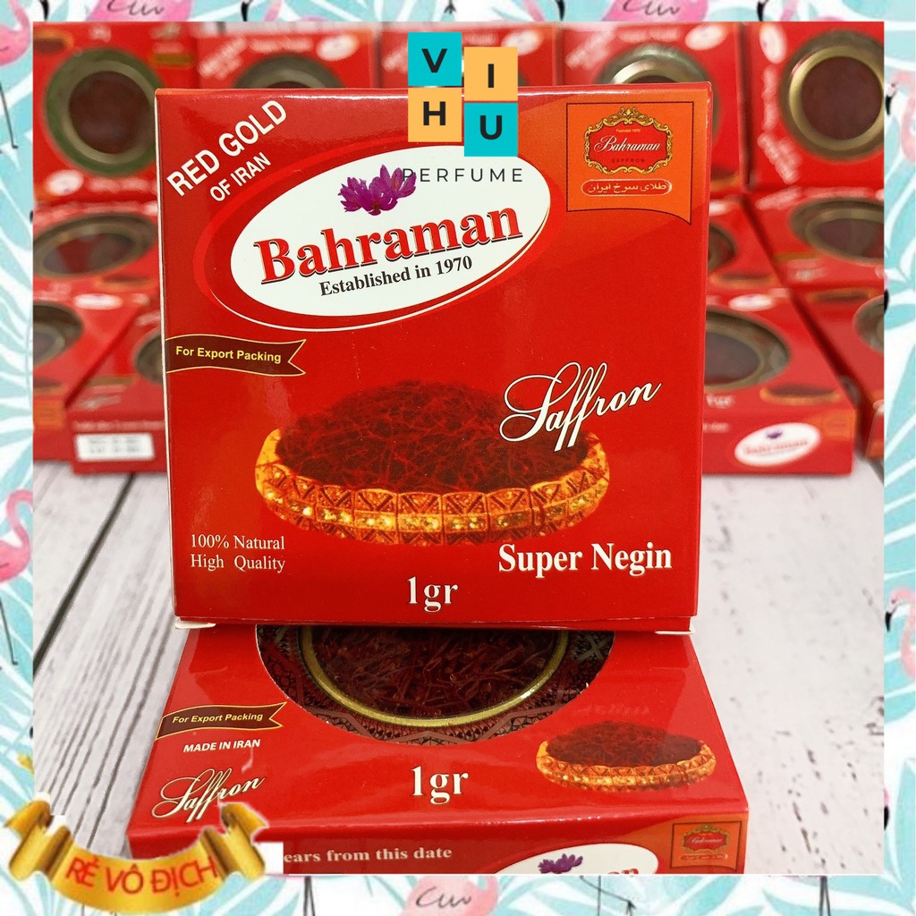 Nhụy hoa nghệ tây saffron, saffron bahraman super negin hộp thiếc 1gr chính hãng Iran | BigBuy360 - bigbuy360.vn