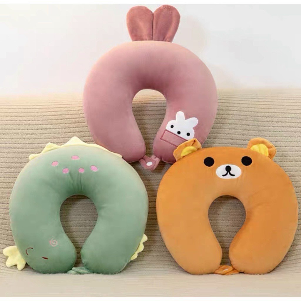 Gối chữ U Kê Cổ, Gối văn phòng giảm đau nhức và mỏi cổ cố định các đốt sống cổ kích thước 32x32cm