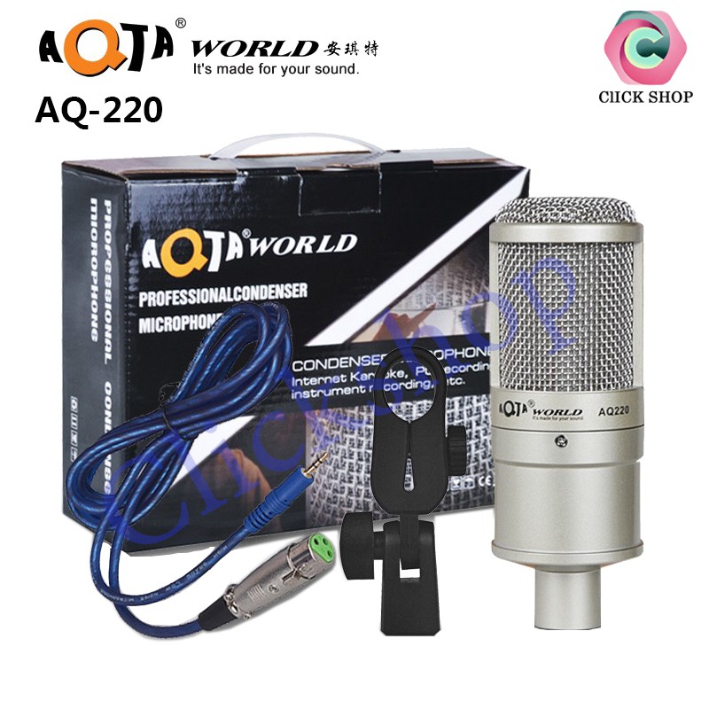Bộ livestream sound card Icon Upod pro mic Aqta AQ220 chân màng dây livestream MA2 đầy đủ