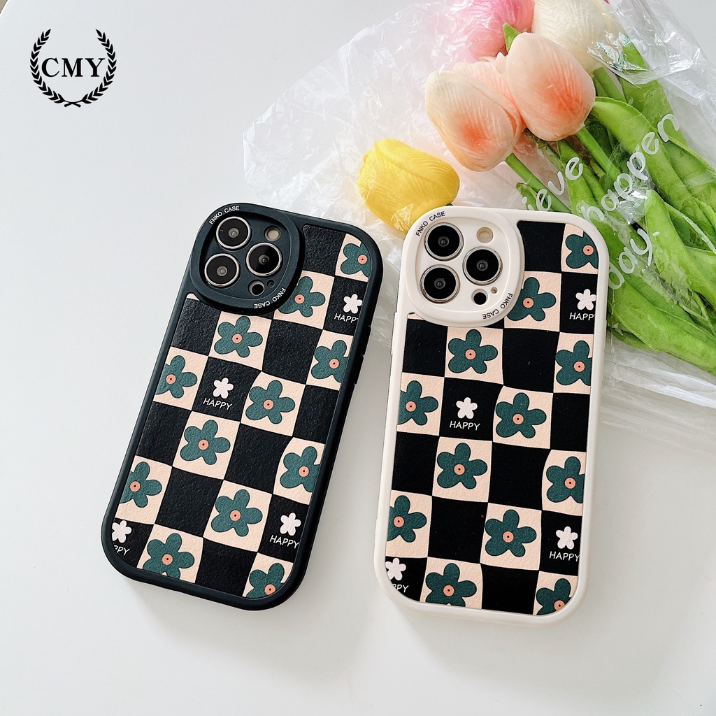 Ốp Điện Thoại Da + tpu Silicon Mềm Họa Tiết Hoa Cho iphone 11 12 13 pro max mini XR XS 7 8 plus