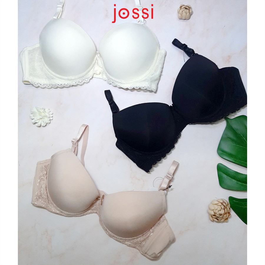 Áo Jossi 310M trơn phối ren, mút mỏng, cúp xéo