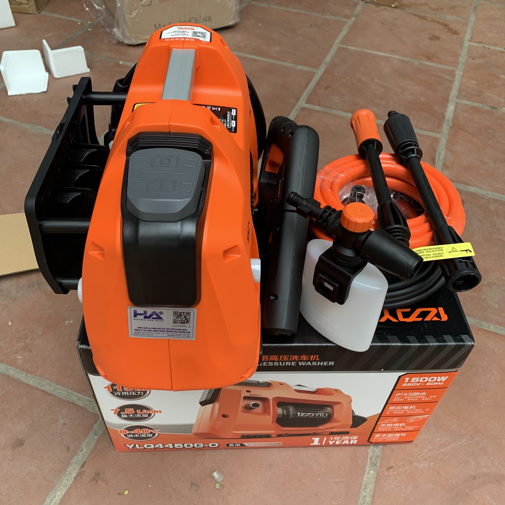 Máy Rửa Xe Gia Đình Máy Rửa Xe 1500W Yili YLQ4450G-O Bảo hành 12 Tháng, Công suất 1500W, Chính Hãng, Freeship
