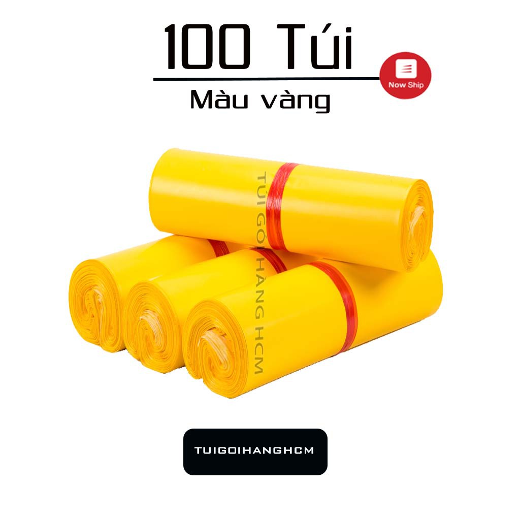 Túi đóng hàng màu vàng cao cấp 100 túi nhiều size dai dẻo pe nguyên chất không pha trộn - Tuigoihanghcm