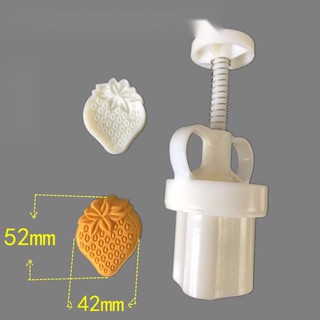 Khuôn bánh trung thu lò xo trái dâu tây 50g