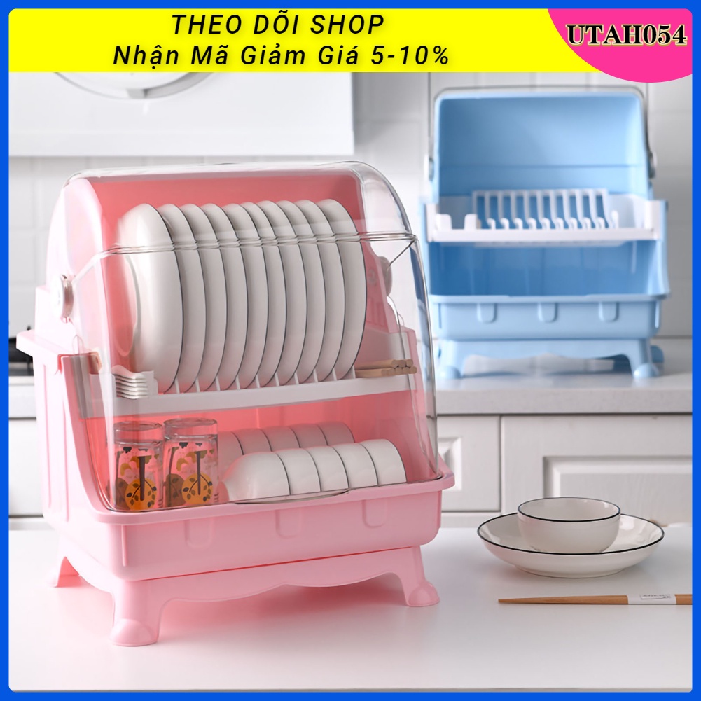 🌈Hàng Sẵn Giá để dao kéo chén đĩa có nắp đậy Hộp lưu trữ bộ đồ ăn nhà bếp đa chức năng【Utah054】