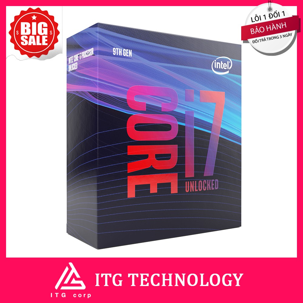 CPU Intel Core i7-9700KF (3.6GHz turbo up to 4.9GHz, 8 nhân 8 luồng, 12MB Cache, 95W)
