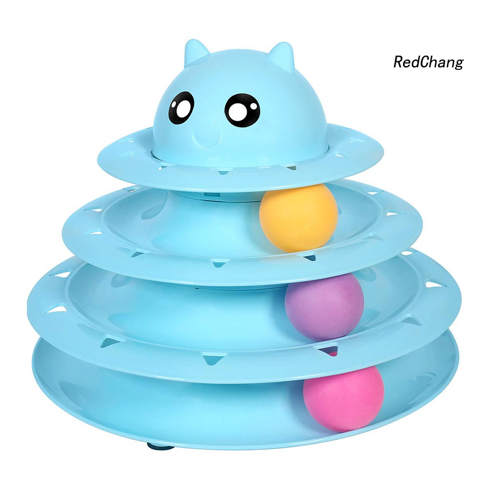 Đồ Chơi Tháp Bóng Lăn 3 Tầng Nhiều Màu Cho Mèo Cưng