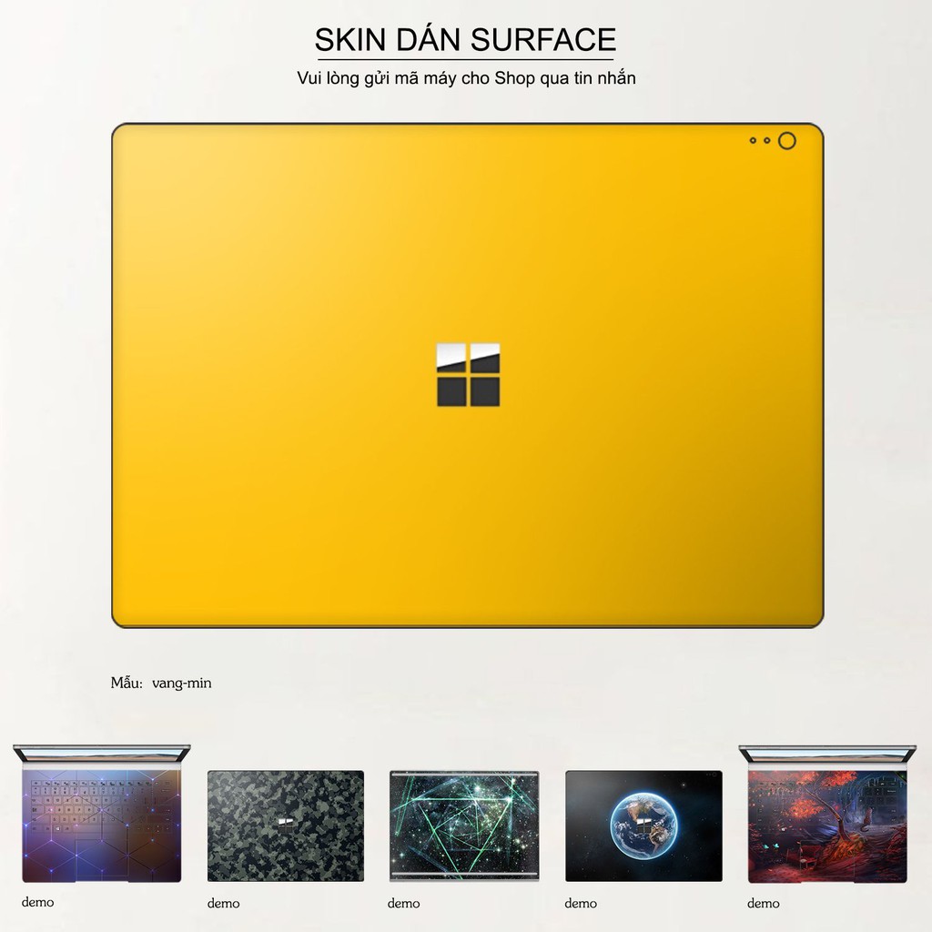 Skin dán Surface in hình Aluminum Chrome vàng mịn (inbox mã máy cho Shop)