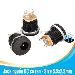 Set  Jack nguồn DC có ren - Size 5.5x2.5mm ( DC-022)