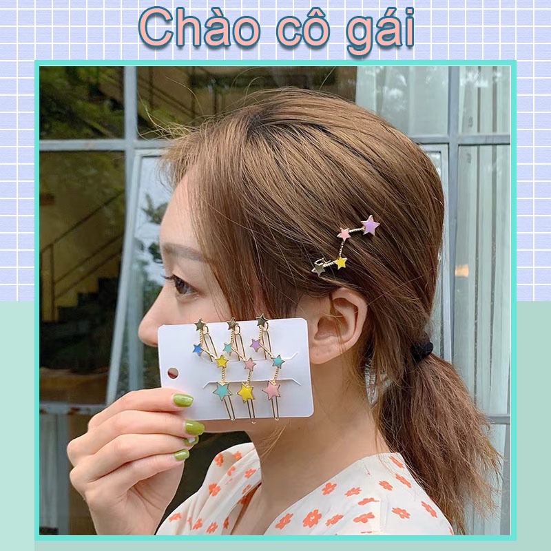 Kẹp tóc hợp kim hình ngôi sao nhỏ dễ thương phong cách Hàn Quốc cho nữ