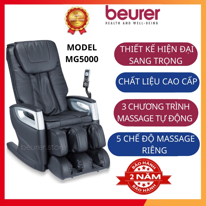 Ghế massage toàn thân Beurer MC5000 thiết kế sang trọng, chất liệu cao cấp, 3  ctr massage tự động, 5 ctr massge riêng