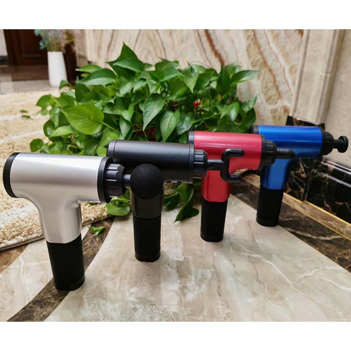 SÚNG MASSAGE 6 CHẾ ĐỘ + 4 ĐẦU MASSAGE, MÁY MASSAGE FASCIAL GUN-Giảm Mỡ, Giảm Nhức Mỏi, Căng Cơ