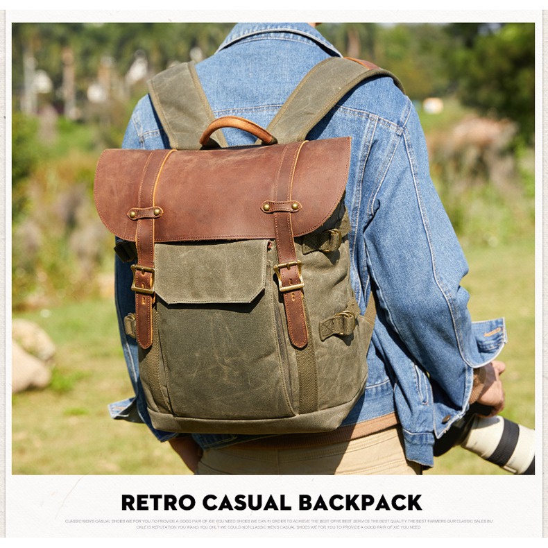 [Mã 253ELSALE hoàn 7% đơn 300K] Balo máy ảnh Canvas Pretty boy backpack.