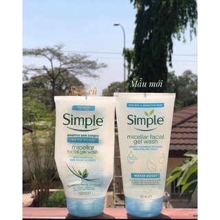 Sữa rửa mặt 𝐒𝐈𝐌𝐏𝐋𝐄 𝐖𝐚𝐭𝐞𝐫 𝐁𝐨𝐨𝐬𝐭 𝐌𝐢𝐜𝐞𝐥𝐥𝐚𝐫 𝐅𝐚𝐜𝐢𝐚𝐥 𝐆𝐞𝐥 𝐖𝐚𝐬𝐡