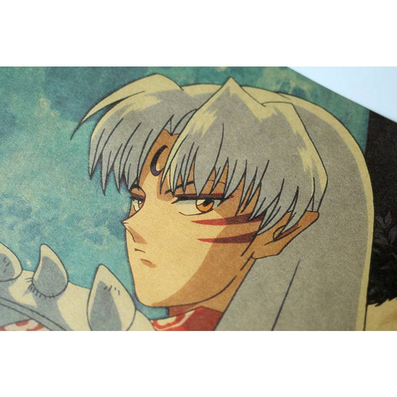 Giấy dán tường dùng cho trang trí nội thất hình inuyasha 'sesshoumaru' anime kích thước 35x50cm