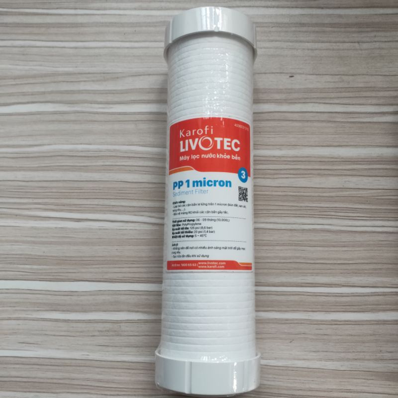 Lõi lọc nước Karofi livotec 1,2,3, lõi lọc 1,2,3 karofi, bộ lõi máy lọc ro