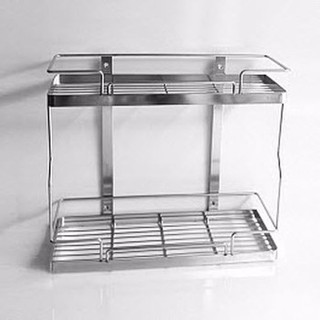 Kệ đựng gia vị inox 304 - kệ 2 tầng để gia vị - khay hộp gia vị