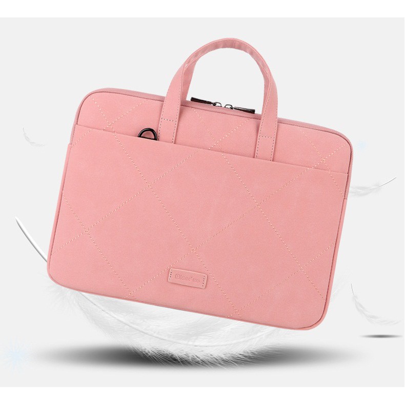 Túi chống sốc da laptop, macbook kèm quai đeo(tặng gấu xinh) | BigBuy360 - bigbuy360.vn