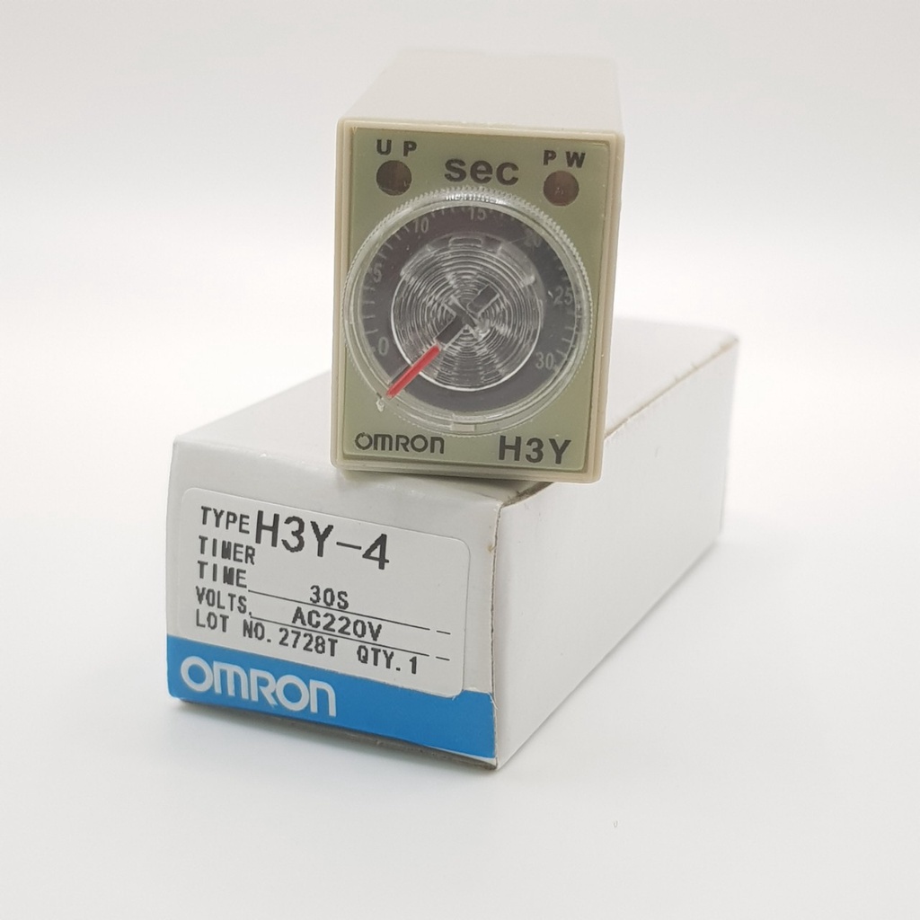 Rơ le 220V 30 giây, Relay thời Gian Timer Omron H3Y-4 14P 220V, H3Y-4, rơ le thời gian