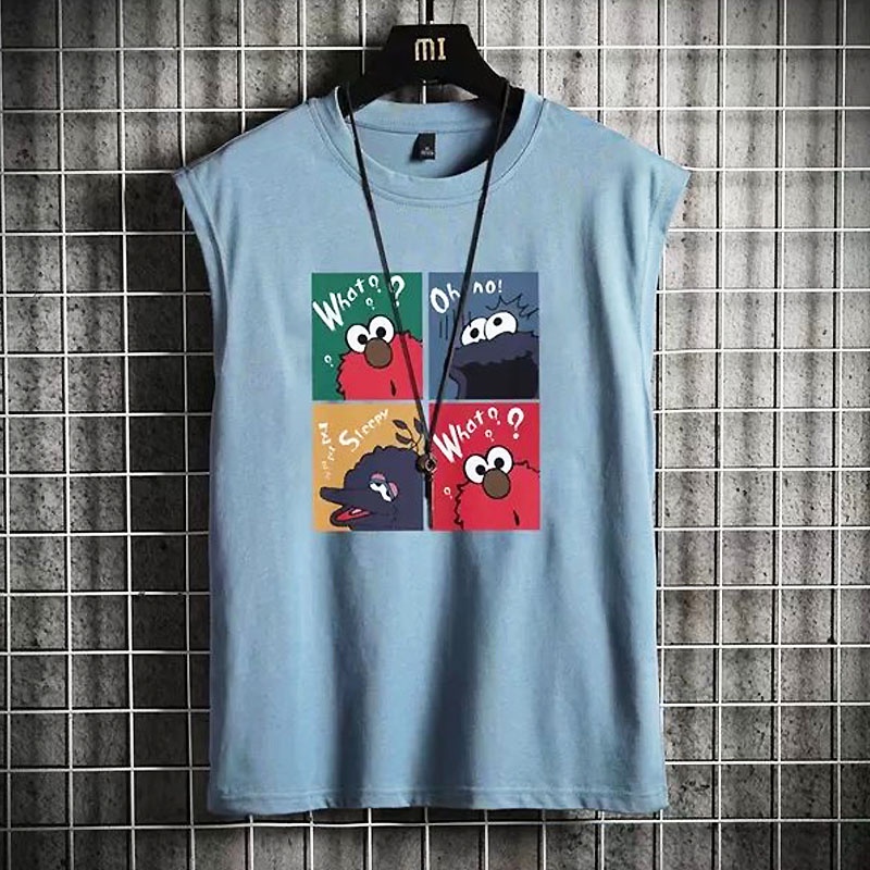 Áo Thun Ba Lỗ In Họa Tiết Hoạt Hình Graffiti Nhiều Màu Thời Trang Cho Nam Và Nữ