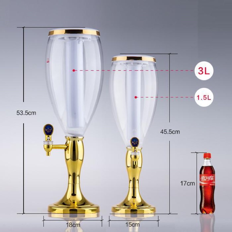Tháp bia 3L mạ vàng ( ảnh thật )
