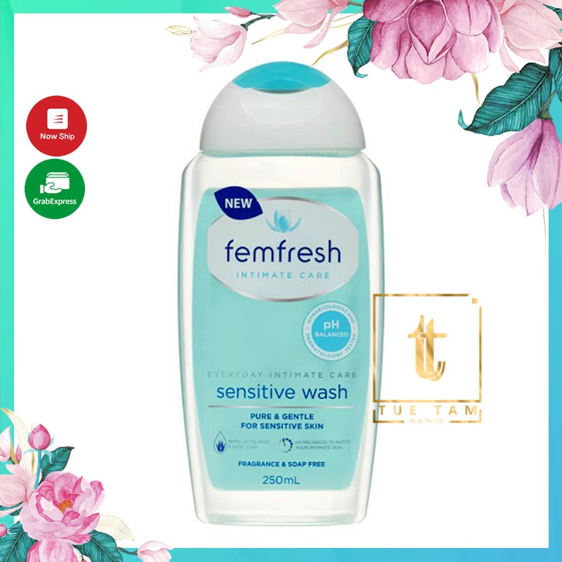 [Chuẩn Hàng Úc] Dung Dịch Vệ Sinh Phụ Nữ Femfresh Màu Xanh Cho Da Nhạy Cảm Femfresh Sensitive Wash 250ml