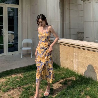 Đầm maxi nữ trễ vai in hoa thời trang