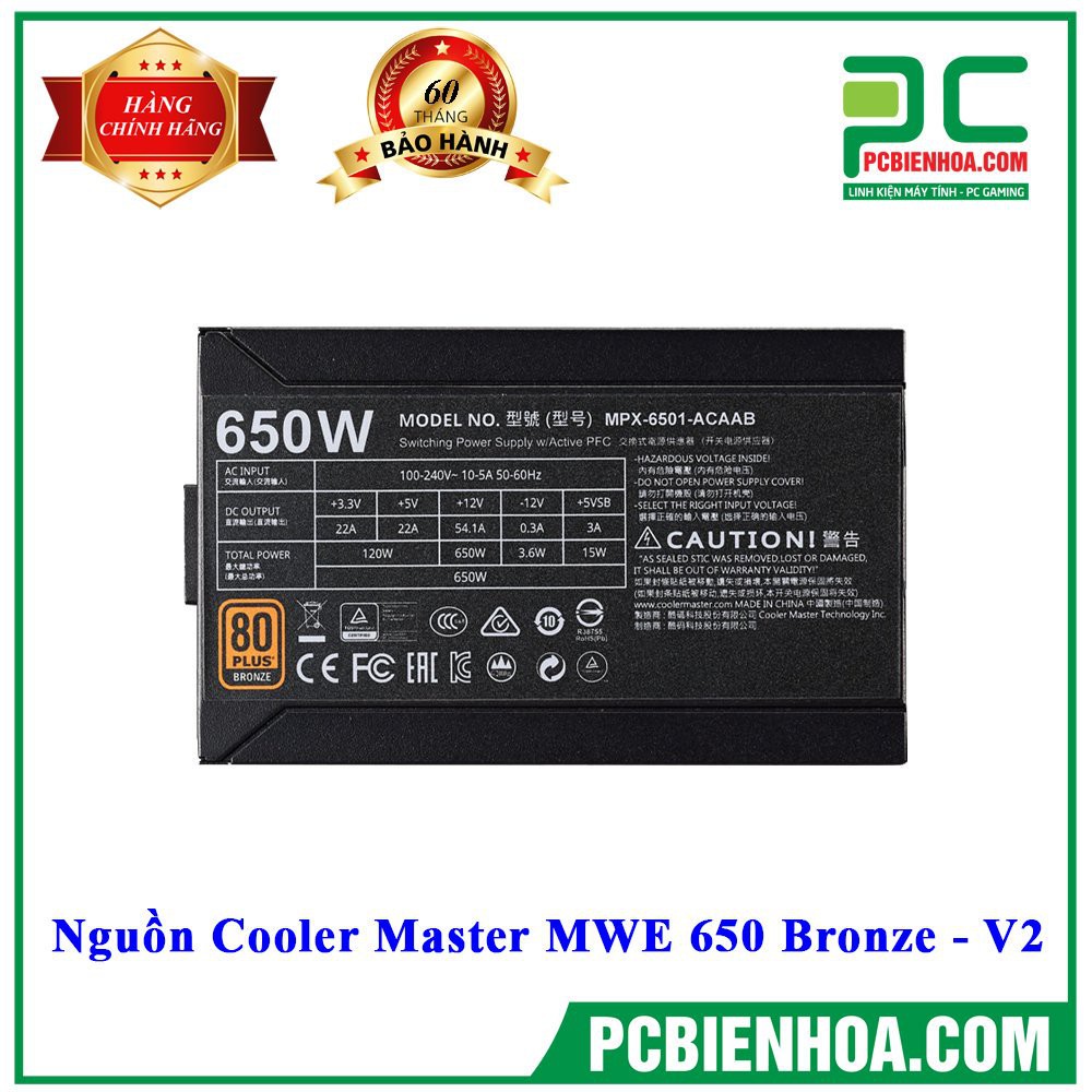 NGUỒN Siêu phẩm 2020 COOLER MASTER MWE 650 BRONZEV2