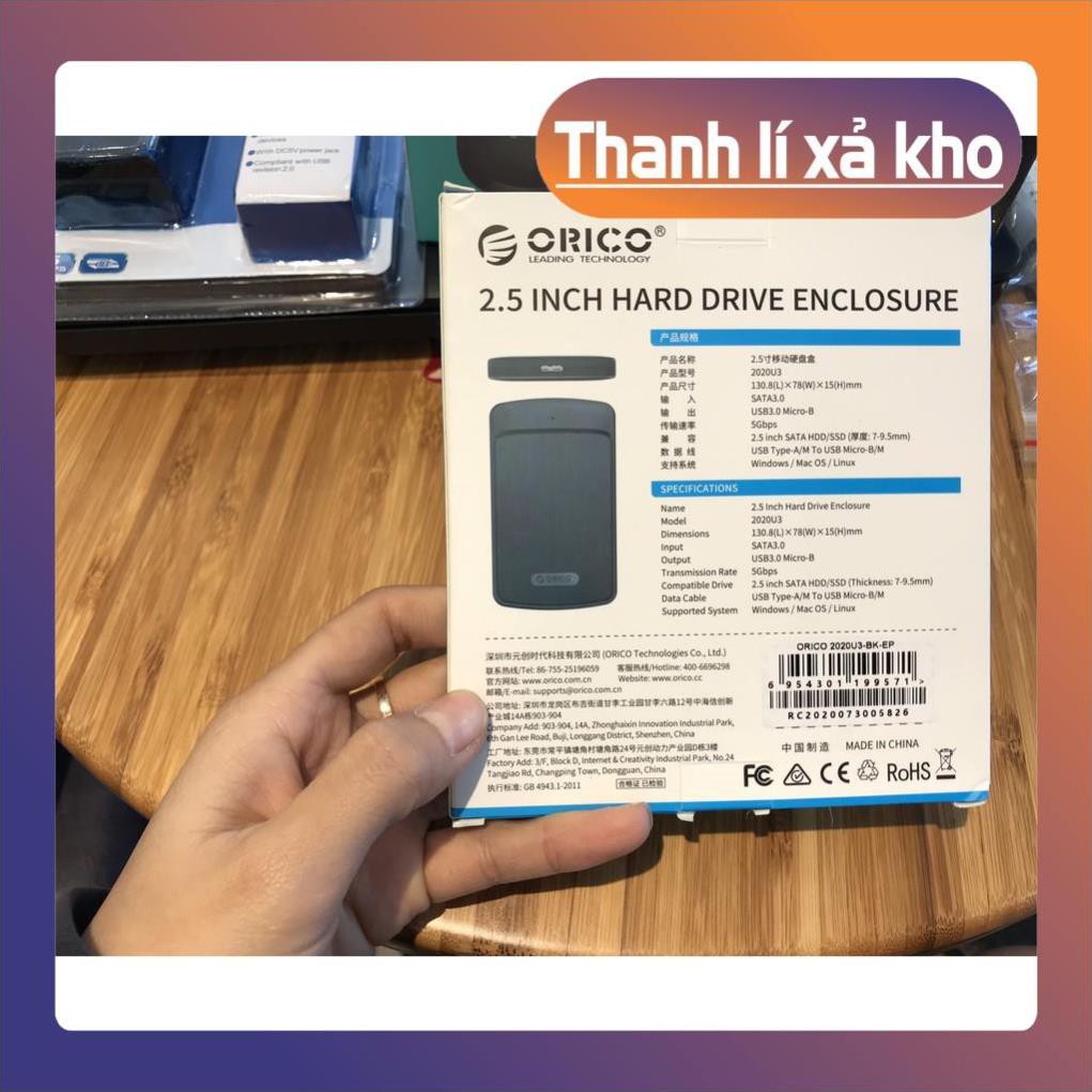 [THANH LÝ] GÍA RẺ Box Ổ Cứng 2.5" USB 3.0 Orico 2020u3 ổ cứng 500G