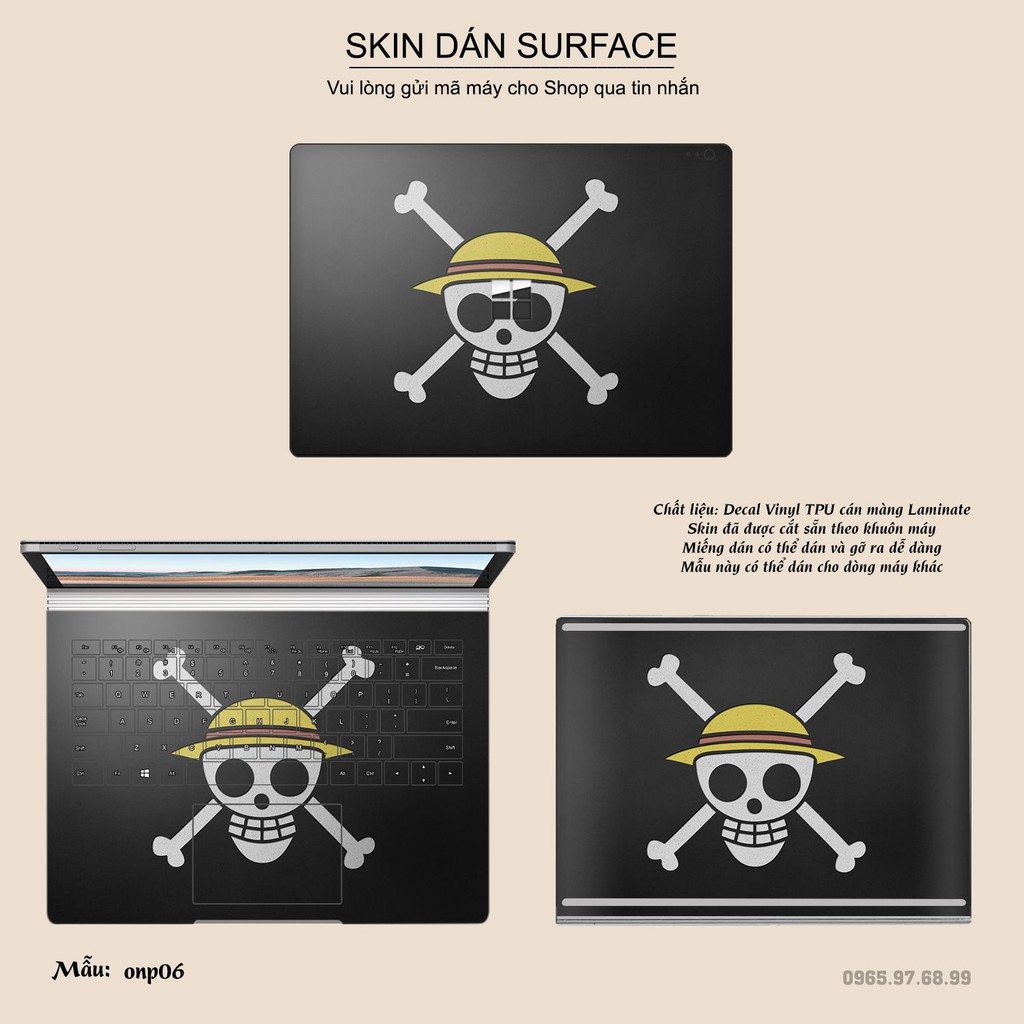 Miếng dán Skin bảo vệ mặt lưng Surface Pro 2/ Pro 3/ Pro 4/ Pro 5/ Pro 6/Pro 7/Pro X / Surface Go /Book in hình sưu tầm