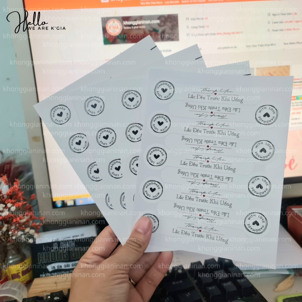 Tem Decal Chống Nước Cao Cấp Niêm Phong Trà Sữa - Đồ Ăn Vặt