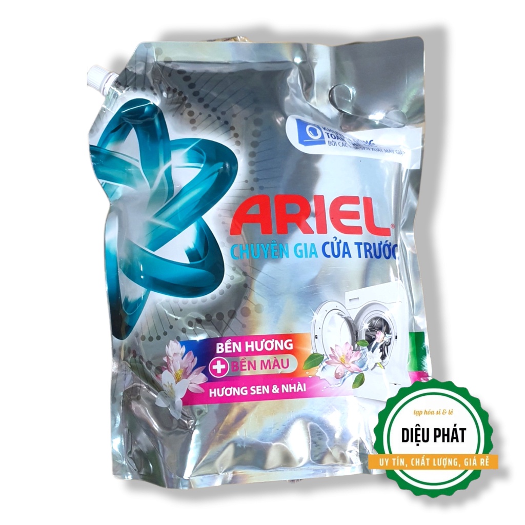 ⚡️  Nước Giặt Ariel Chuyên Gia Cửa Trước Bền Hương Bền Màu Hương Sen & Nhài Túi 3 Lít