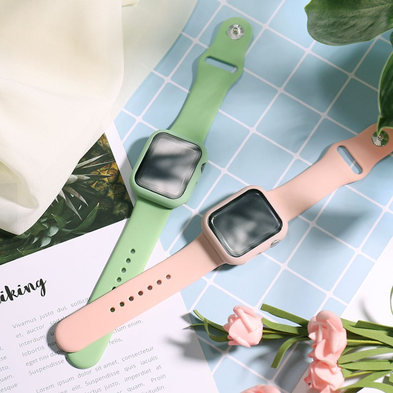 Dây silicon thay thế dành cho đồng hồ Apple 38mm 40mm 42mm 44mm Series 6/5/4/3/2/1