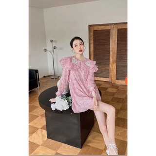 ORDER - Váy hoa cổ bèo cách điệu tiểu thư