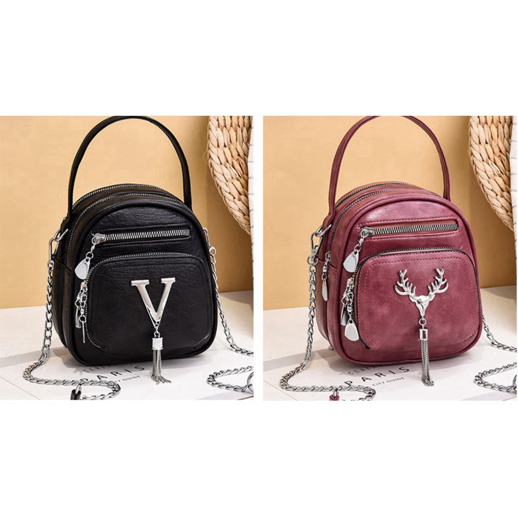 Balo nữ đeo chéo thời trang da mềm BL01 túi đeo chéo nữ - Chip Xinh