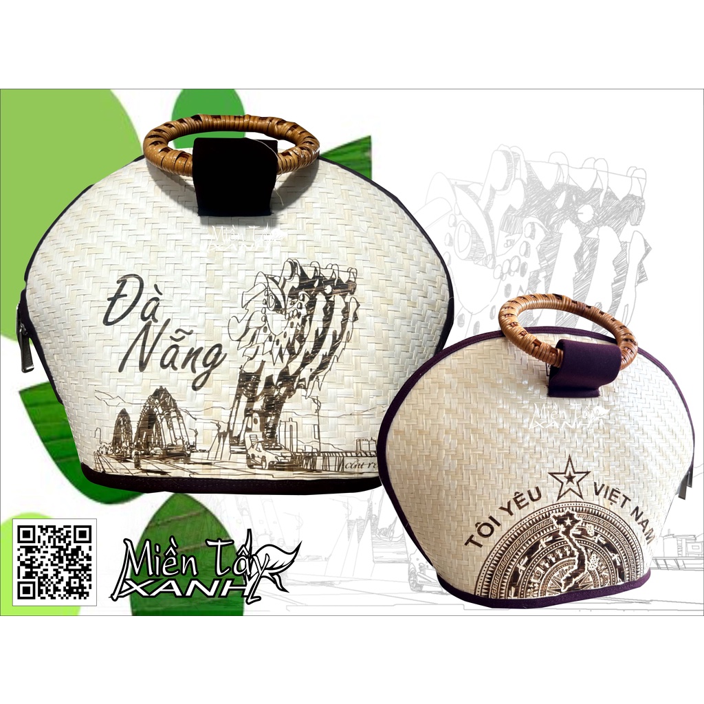 TÚI CỎ BÀNG THỜI TRANG MIỀN TÂY XANH CODE/ NO: H48 -H43