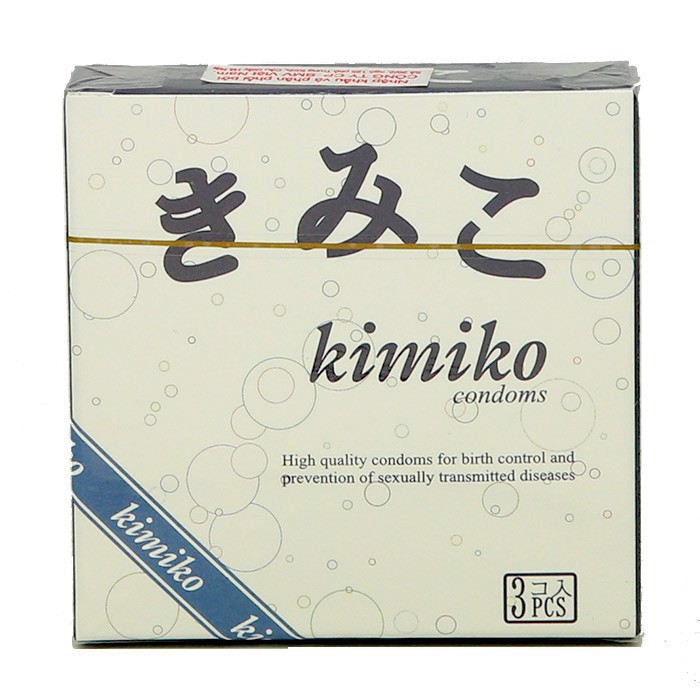 Bao Cao Su Trơn Kimiko Nhật Bản, BCS Siêu mỏng, Không mùi, có gel bôi trơn Hộp 12 bao