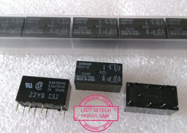 Rơ le Relay OMRON đen 12V-24V 8 chân G5V-2-12V-24V