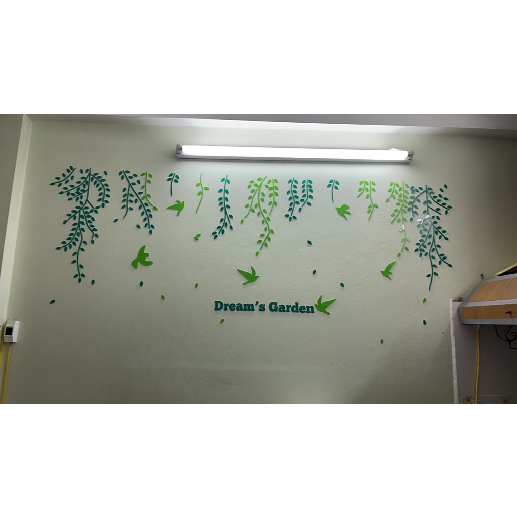 Tranh dán tường mica 3d decor khổ lớn khu vườn trong mơ trang trí phòng khách, phòng ngủ Nhiều Size - EPeBen