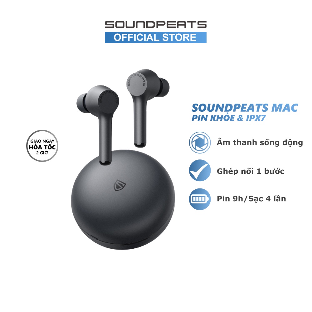 Tai nghe True Wireless SoundPEATS Mac Pin 9h Bluetooth 5.0